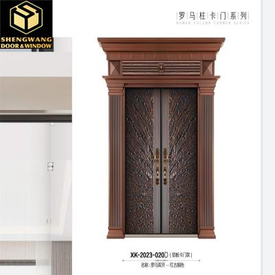 China Hotel Aluminum Entrance Door Scratch Resistant Aesthetics Aluminum Exterior Doors for sale
