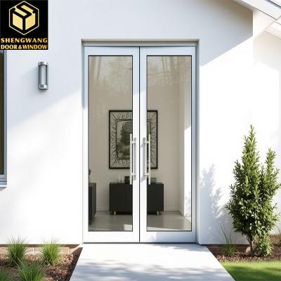 China Aluminum Alloy PT Door 2.1m Double Glazing Black Aluminum Patio Doors for sale