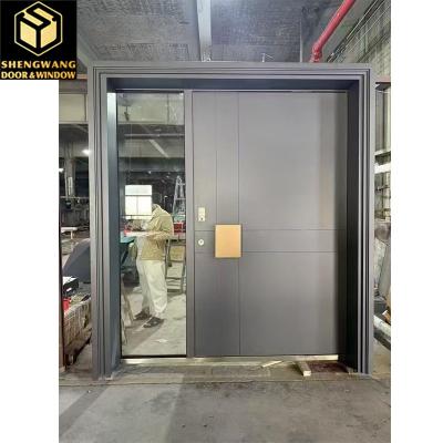 China Painted Custom Sizes Aluminum Garden Gate Door Aluminum Front Pivot Main Entrance Door for sale