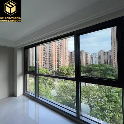 China LOW E Security Curtain Wall Window Reinforced Aluminium Sliding Window For Kitchen for sale