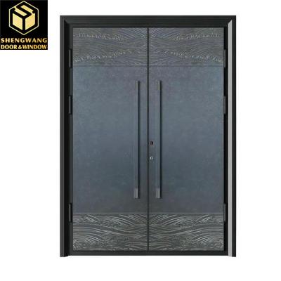 China Fireproof Swig Left Aluminum Shop Front Doors Villa Solid Aluminium Front Doors for sale