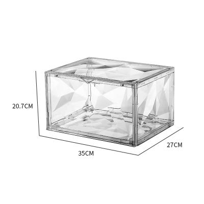 China Sustainable Stackable Side Drop Sneaker Box With Magnetic Door Shoes Drop Front Sneaker Box for sale