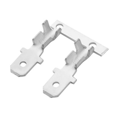 China Automotive Wire Connection 110/187/250 Series Excavator Faston Wire Connector 2.8/4.8/6.3mm Electrical Quick Butt Brass Splice Crimp Male Chain Terminals In Coil for sale