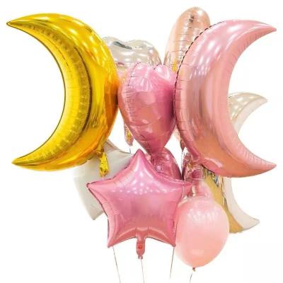 China Party Made In China Professional Design 18Inch Inflatable Moon Shape Foil Balloon for sale