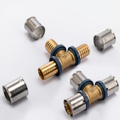 China brass pex press fitting / brass female tee for al pex pipe reduction for sale