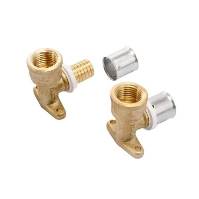 China WATER PIPE SYSTEM WRAS Approved Press Brass Wall Plated Fixture For Multilayer Water Pipes Floor Heating for sale