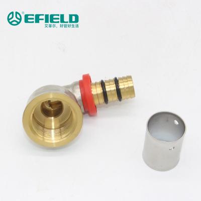 China High Quality Press Fittings Brass Fittings Pipe Gas and Water Underfloor Heating Female Elbow for Multilayer Pipe for sale