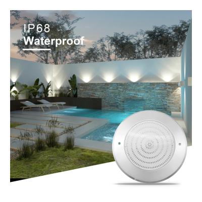 China Underwater Led Swimming Pool Lights 316 Stainless Steel 18W 25W Smd2835 Ultra Thin Resin Filled Rgb Warm White for sale