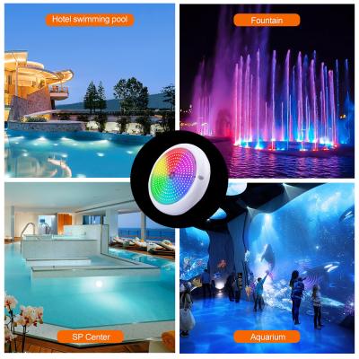 China Swimming Pool Light IP68 Epoxy Resin Filled Aquarium Lights RGB AC12V ABS Surface Mounted for sale
