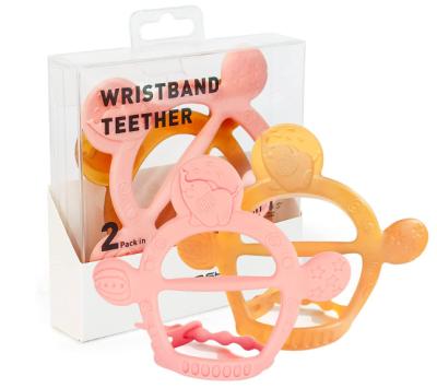 China Non-Toxic Baby Teether Toys 2 Pieces In Pack And Hand Unti Eating for sale