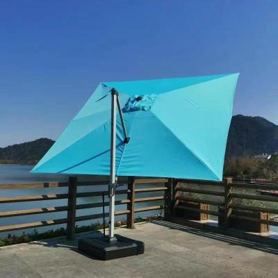 China Rectangle Modern Cantilever Umbrella Heavy Duty Sunshade For Large Pole Base 3X4M Super Hanging Garden Parasol Sold Separately for sale