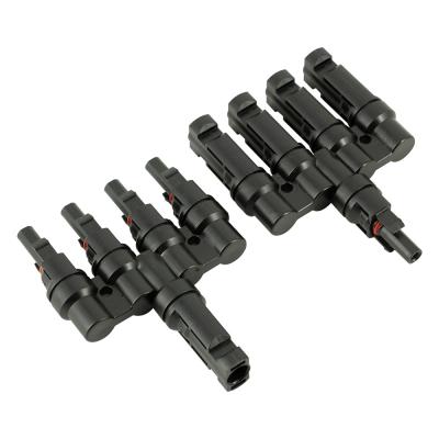 China Waterproof DC Solar System Connection T Solar Panel Wire Connector and Y Branch Contactors PV Solar Connector for sale