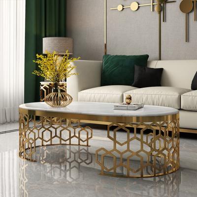 China Adjustable Oval (Height) Around Living Room Furnture Tempered Glass Top Coffee Table Luxurious Coffee Table for sale