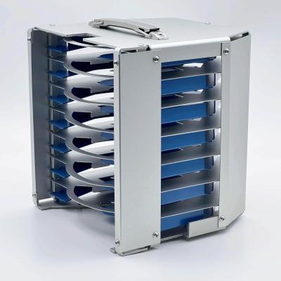China Custom 8 inch 7 slot metalen wafer cassette voor wafer drager met blauwe teflon coating Te koop