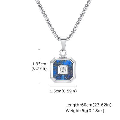 China Pendente de aço inoxidável unisex com lapis e zircão incrustados brilhante 10 mm de diâmetro à venda