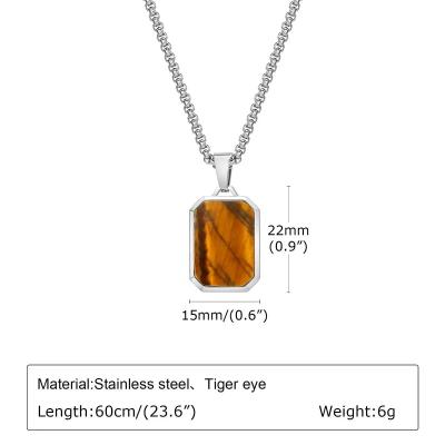China Pendente de olhos de tigre de aço inoxidável leve para jóias de moda masculina à venda