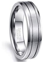 China Customized Modern Style 6MM/8MM Polished Tungsten Steel Carbide Wedding Engagement Rings Fashion Men Jewelry for sale