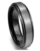 China Matt Silber und Schwarze Männer Hochzeitsring Gold Wolfram Carbide Wolfram Stahl Ring bieten Formherstellung und Herstellung Service zu verkaufen