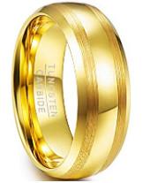 China Eleganten Wolframkarbid Ring für Männer Luxus-Gold-polierte Hochzeitsband zu verkaufen