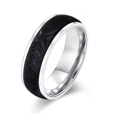China 2025 New Arrival Plated Gold and Rose Gold Forged Carbon Fiber Wedding Bands Mens bands for sale