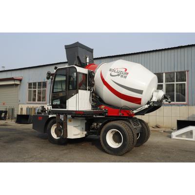 China Construction works LUZUN 3.5cbm Self Feeding Concrete Mixer Truck / Construction Machinery Mixing System For Construction for sale
