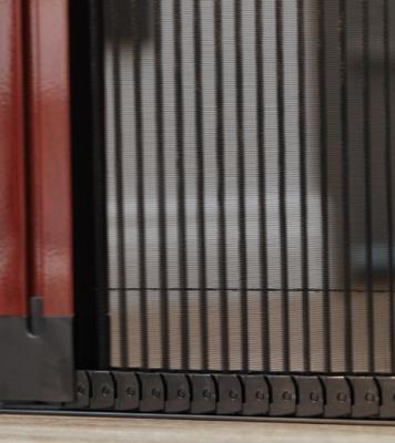 China Modern Customized High Transmission Pleated / Folding Door Mesh Trackless Sliding Aluminum Screen for sale