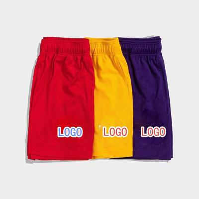 China Anti-wrinkle Wholesale cheap men's casual plain print 100% polyester street wear sets pure color mesh shorts for summer gym sports for sale