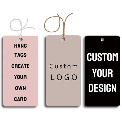 China Other Custom Rectangle Hang Tags with personalized logo Clothing Brand Fashion Paper Label Garment Swing Tag Price Label for sale