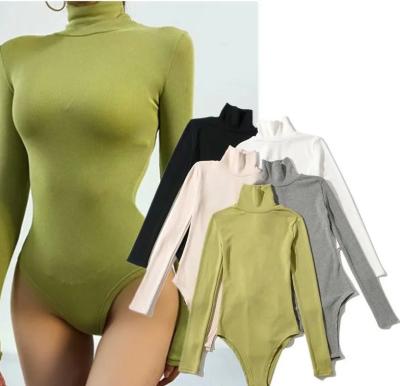 China Polyester Spandex Winter Collar QUICK DRY Top Long Sleeve Hidden Button T-shirt One Piece Thin Sexy Yarn Elastic Warm Gaiters for sale