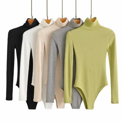 China QUICK DRY Elastic Warm Legging Collar Button T-shirt Autumn And Winter Long Slim Sexy Cotton Mine Yarn One Piece Band Hidden High Top Legging for sale