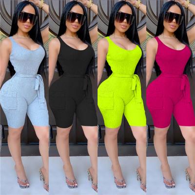 China Custom LOGO Breathable Plus Size Women's Sexy Casual Knitted Jumpsuit X3626 for sale