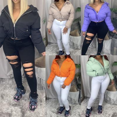 China New Fashion Autumn Winter Style Women's Cotton Hooded Jacket UJ4560 Anti-wrinkle Cotton Jacket for sale