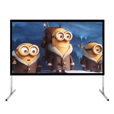 China 200inch Fold Down Portable Outdoor Fast Fold Projector Screen 4K Home Theater Movie Front And Back Hardware With Flight Case for sale