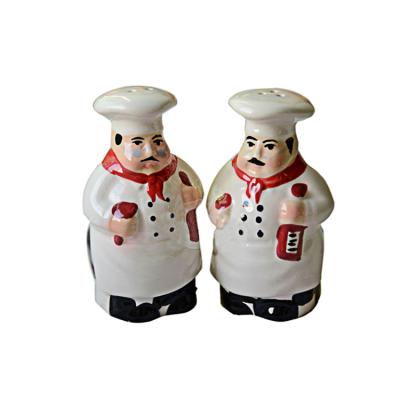 China Large Viable Promotional Cheap Ceramic Salt And Pepper Shakers From Chef for sale