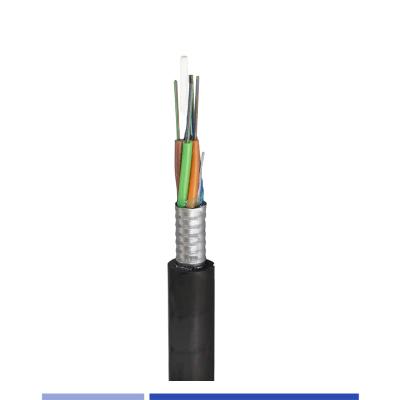 China 24 Core Outdoor Fiber Optic Cable Singlemode 9/125um Armored PE GYTS Duct cable for sale