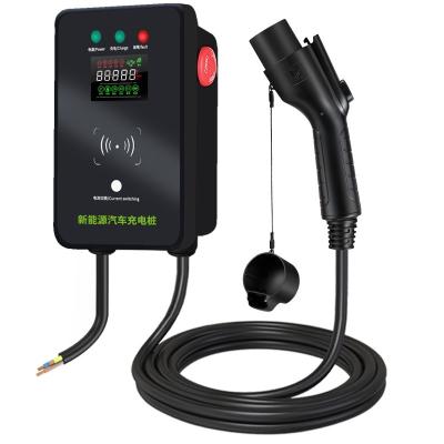 China PC9330 AC Battery EV Charger 7kW 220V 8A 12A 16A 24A 32A Wallbox Charging Station Charging Type GB/T - 2 15M 5 Speed Change for sale