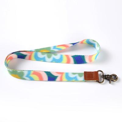 China Fashiontable High quality Promotional Sublimation Custom leather Lanyards Neck Id Card Holder Stitch Lanyard Designer for sale