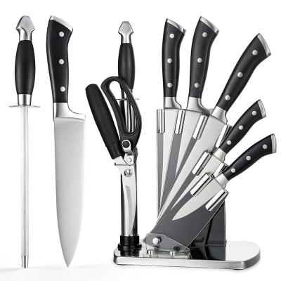 China 6 Pieces Disposable Success Stainless Steel Wholesale Black Professional Chef Knife Sets Kitchen With Acrylic Knife Blocks for sale
