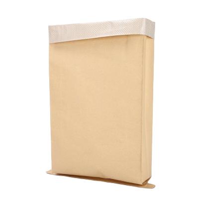 China Recycled materials accept custom logo 25kg and 50kg paper pp block valve packaging cement plastic bottom chemical bag cheap price for sale
