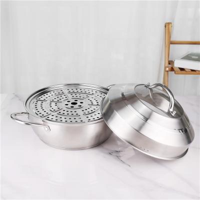 China Double Bottom Stackable Steamer Pot With Combination Cover for sale