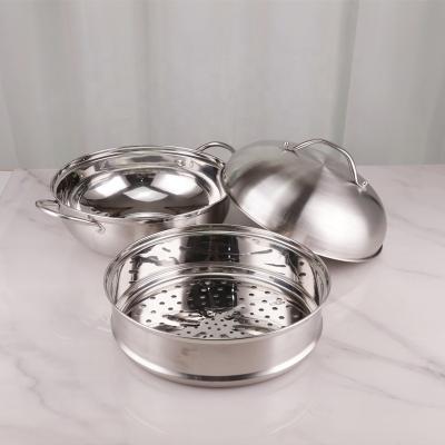 China Restaurants Stackable Steamer Pot 28cm Stainless Steel 410 for sale