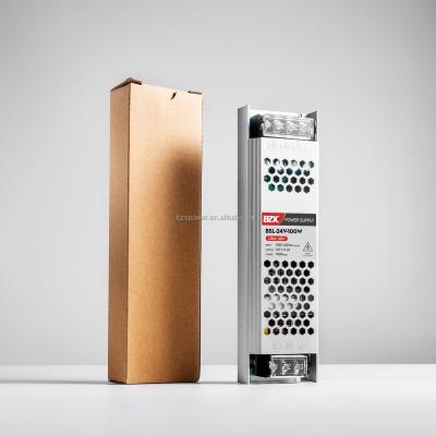 China Long Life 24V 100W LED Driver , Ultra Slim Appearance Strip Compact Changing Power Supply For LED Light Box for sale