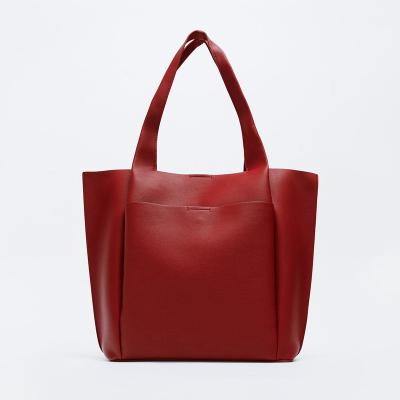China Fashion custom logo high quality fashion tote bag soft leather ladies women's tote bags big shopping bag handbags 2022 for sale