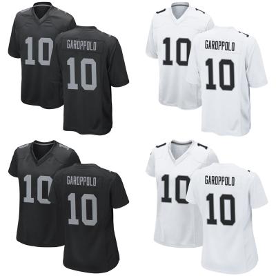 China High Quality Breathable Mens S-5XL Team Uniform Embroidery Rogue 10 Jimmy Garoppolo Las Vegas American Football Tank Tops For Women Kids for sale