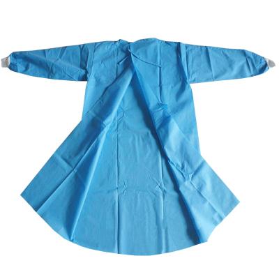 China KNITTED CUFFS / ELASTIC Slap Customizable Level 1/2/3/4/5 45GSM SMS AAMI Disposable Nonwovens Reinforce Isolation Surgical Gown Autoclavable for sale