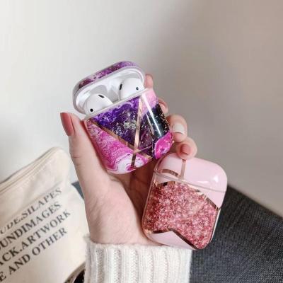 China For 2nds 1:1 Anti-drop Earphone Case Earphone Earphone Case Wireless Headphone Socket Design Stylish Geometric Marble Earphone Accessories for sale