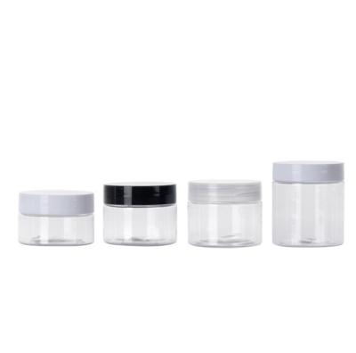China Food Wholesale Wide Mouth Plastic Jars Clear Screw Lid Bottle Jar Balm Opens Plastic Container for sale