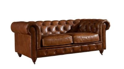 China American Industrial Style 2 Seater Chesterfield Leather Sofa For Home Furniture for sale