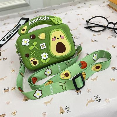 China 2021 fashion child jelly candy POP color it little girl silicone handbag fruit shape kids coin bags kids small purses for sale