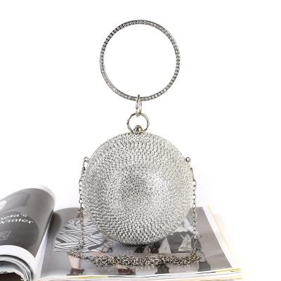China Luxury Motion Sensing Satin Glitter Around Women Evening Clutch Bag And Purse Drop Shipping Gold Chain Mini Style New Fashion Ladies Handbags for sale